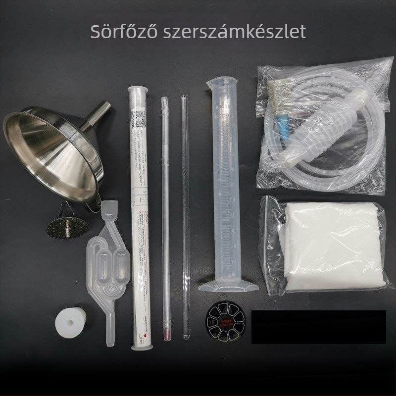 Otthoni bor- és gyümölcsvin készlet hidrométerrel, alkoholmérővel, sifonnal, pumpával, szűrőzsákkal és mérőhengerrel