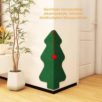 Falihoz rögzíthető macska kaparó párna, kopásálló, sisal utánzat, szálkázásmentes, függőleges rögzítés, karácsonyi dekoráció