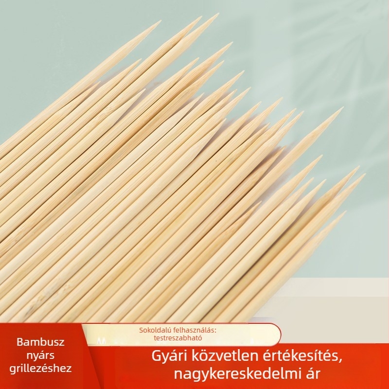 Bambusz nyárs grillhez, virsli és gyümölcs nyársak, kis csomagolás