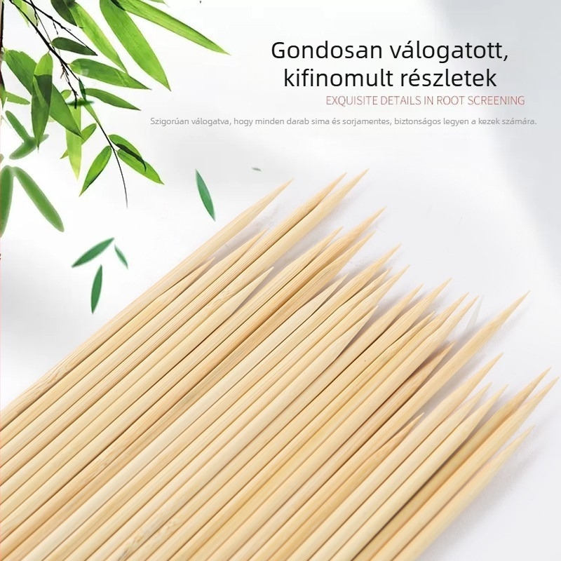 Bambusz nyárs grillhez, virsli és gyümölcs nyársak, kis csomagolás