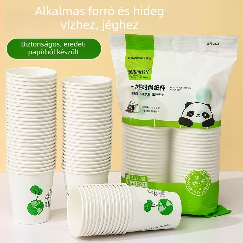 100 darab egyedi, vastag falú papírpohár tea és tejtea számára, 201–300 ml, háztartási és kereskedelmi használatra