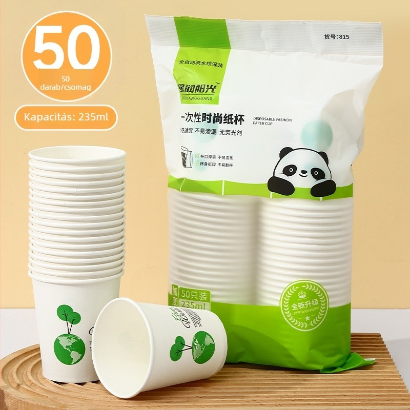 100 darab egyedi, vastag falú papírpohár tea és tejtea számára, 201–300 ml, háztartási és kereskedelmi használatra