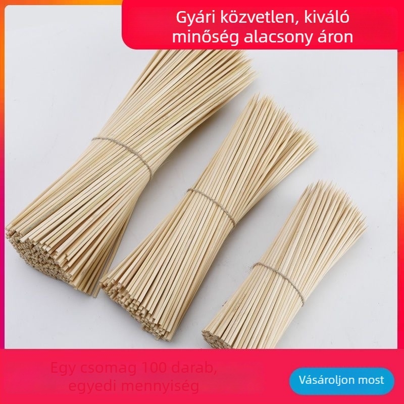 Kültéri egyszer használatos bambusz nyársak, egyenként csomagolva, bárányhús kebabhoz