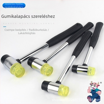 Gumikalapács acélcső fogantyúval, fej magas széntartalmú acélból, mini méret levélnyomatokhoz