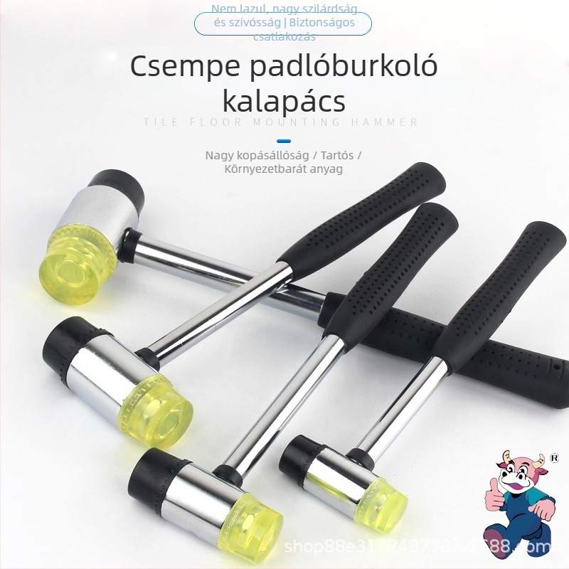 Gumikalapács acélcső fogantyúval, fej magas széntartalmú acélból, mini méret levélnyomatokhoz