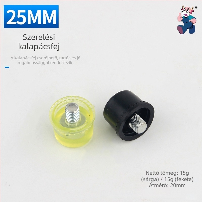 Gumikalapács acélcső fogantyúval, fej magas széntartalmú acélból, mini méret levélnyomatokhoz