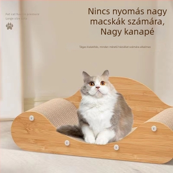 Nagy macskapárna integrált kaparódeszkával és kanapévédővel