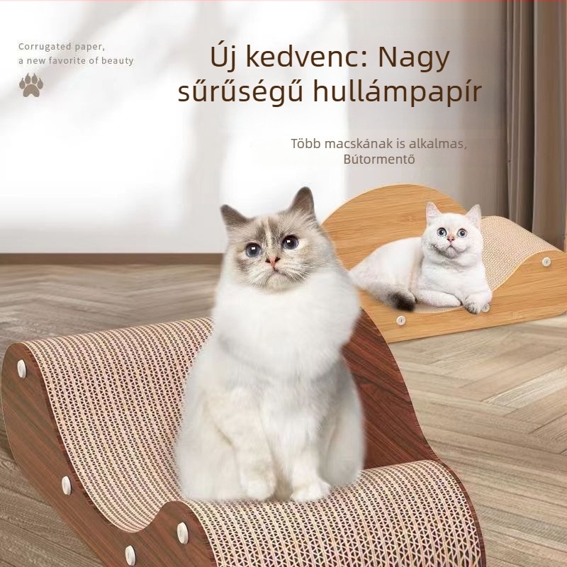 Nagy macskapárna integrált kaparódeszkával és kanapévédővel