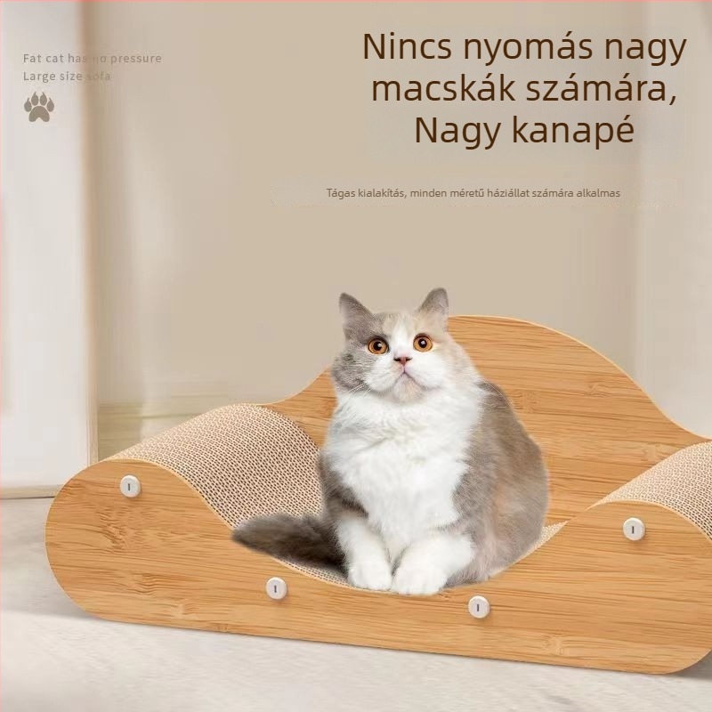 Nagy macskapárna integrált kaparódeszkával és kanapévédővel
