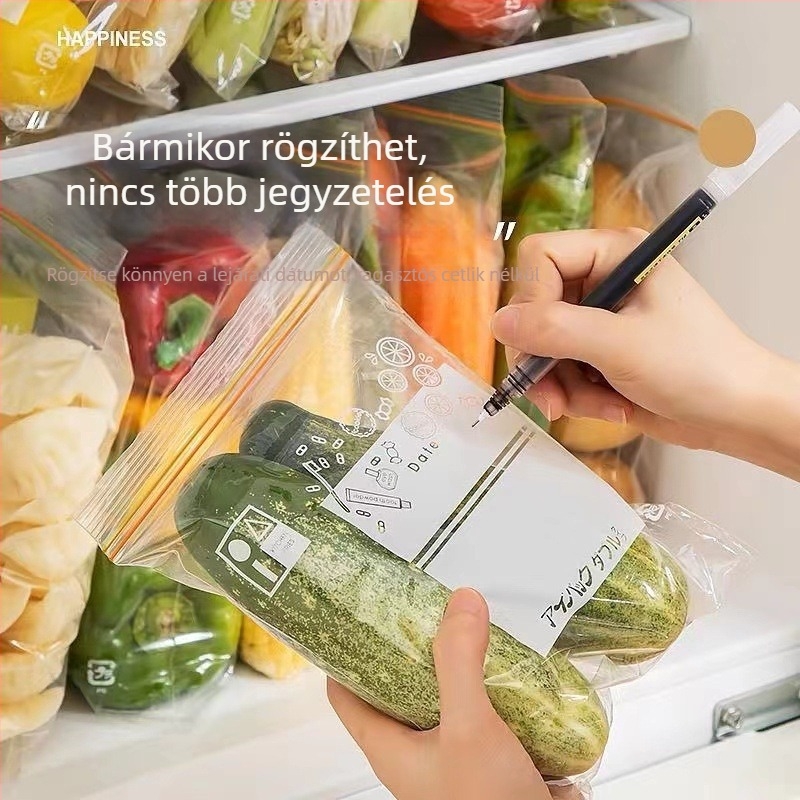Kétszeresen záródó, élelmiszer-minőségű zipzáras zacskók – vastagított kivitelben, porciózás és frissesség megőrzésére