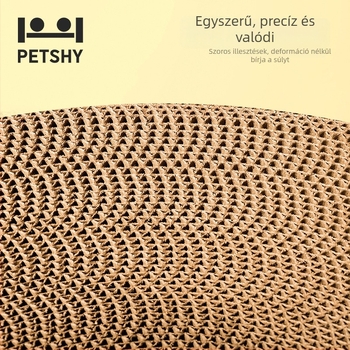 PETSHY Macska kaparó tábla beépített odúval és tálcával — kopásálló, nem hullik a szőr, tartós