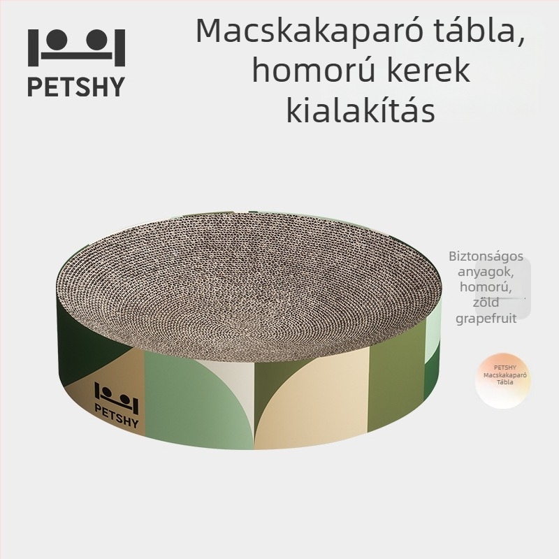 PETSHY Macska kaparó tábla beépített odúval és tálcával — kopásálló, nem hullik a szőr, tartós