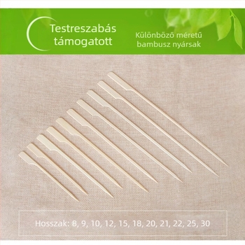 Gravírozott bambusznyársak fogantyúval, grillezéshez