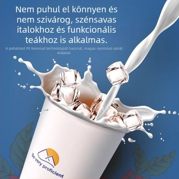LL16 papírtál pohár, 250 ml, fehér, 50 darab a csomagban, egyszer használatos pohár mindennapi használatra otthon és az irodában