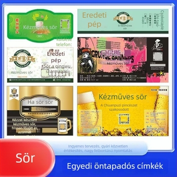 Sörösüveg címkék csomagoláshoz, záró matricák, ragasztópapírból készült címkék egyedi formában