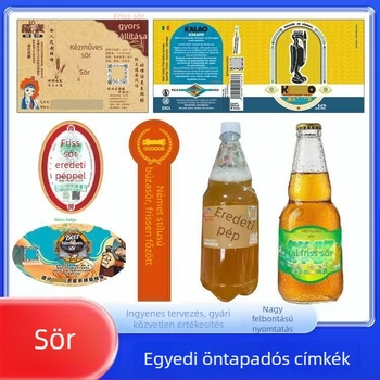Sörösüveg címkék csomagoláshoz, záró matricák, ragasztópapírból készült címkék egyedi formában