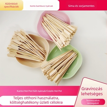 Oden nyársak, egyszer használatos bambusz nyársak fogantyúval, zacskóban
