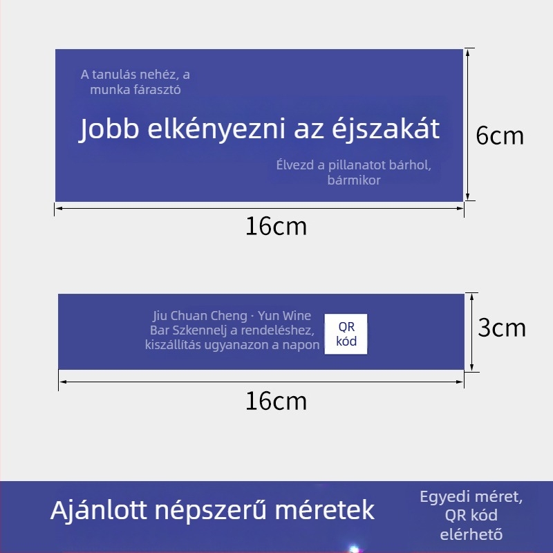 Öntapadós dekoratív italcímke QR-kóddal, vízálló bárcímke
