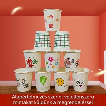 A ló éve aranyfóliás papírpohár – vastag és merev kivitel irodai forró italokhoz, 245 ml