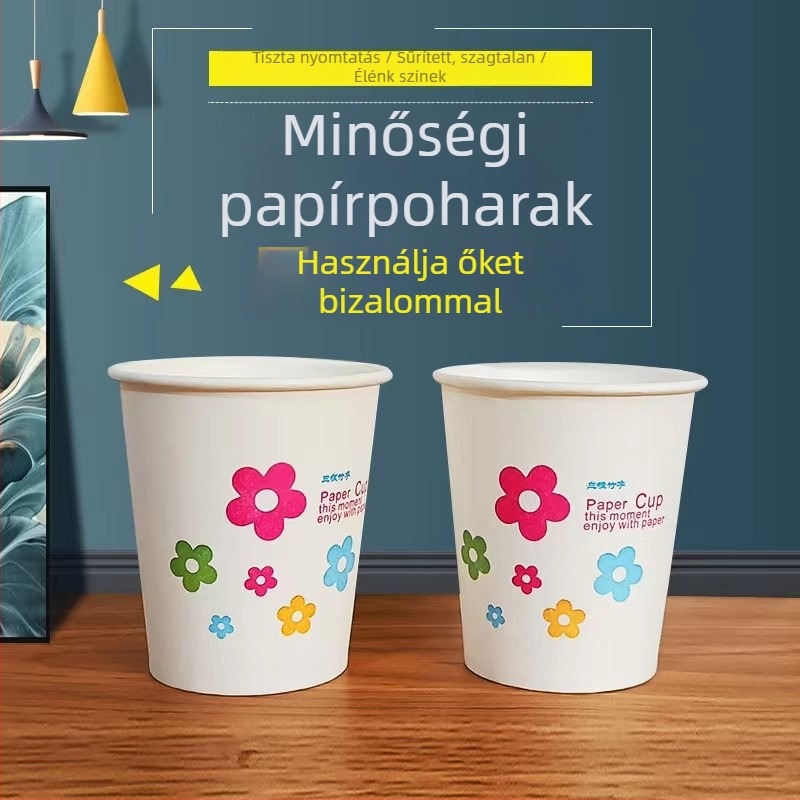 A ló éve aranyfóliás papírpohár – vastag és merev kivitel irodai forró italokhoz, 245 ml