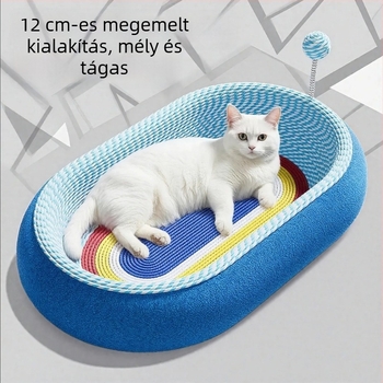 Macska karmapad és fekhely egyben, tartós, nem szálas, egész éves használatra, extralarge karcolófelület sisál zsinórral, macska játék