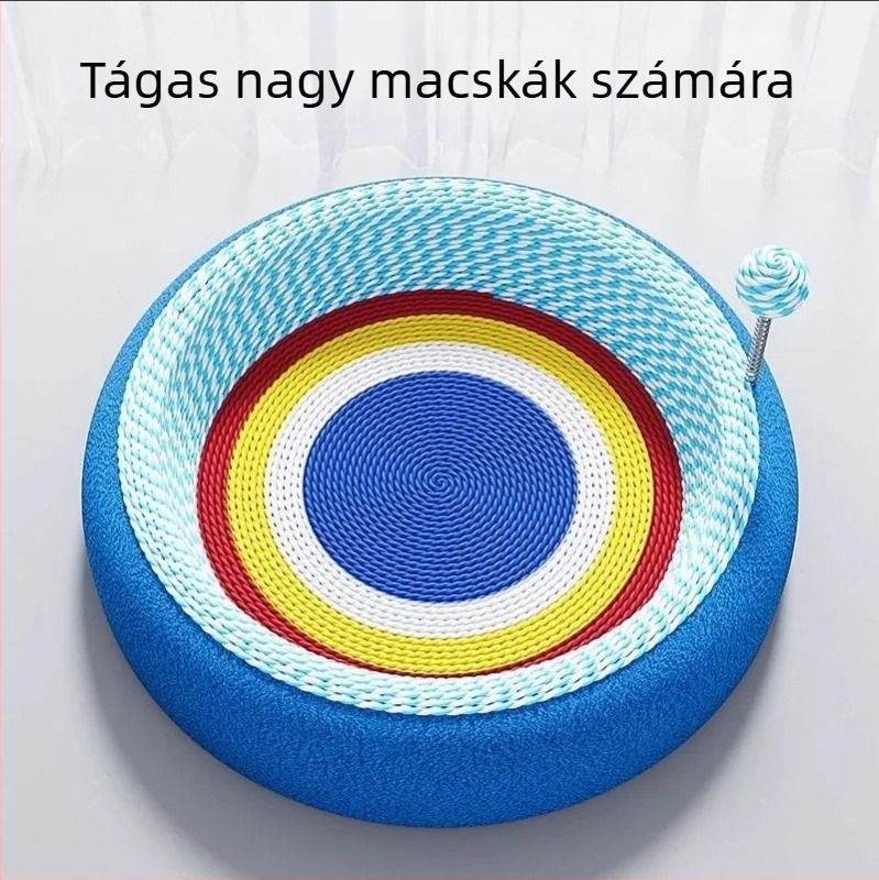 Macska karmapad és fekhely egyben, tartós, nem szálas, egész éves használatra, extralarge karcolófelület sisál zsinórral, macska játék