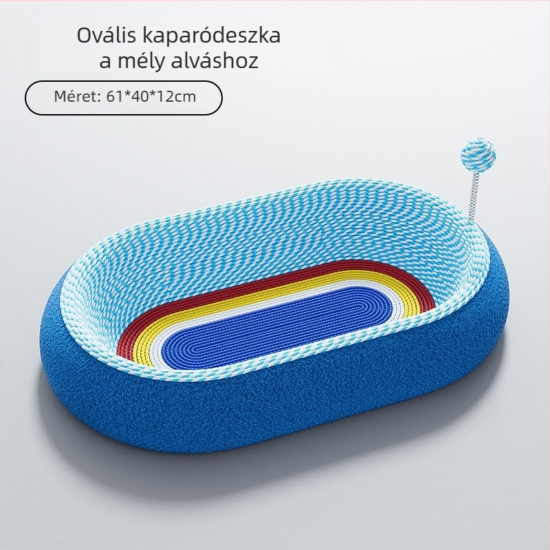 Macska karmapad és fekhely egyben, tartós, nem szálas, egész éves használatra, extralarge karcolófelület sisál zsinórral, macska játék