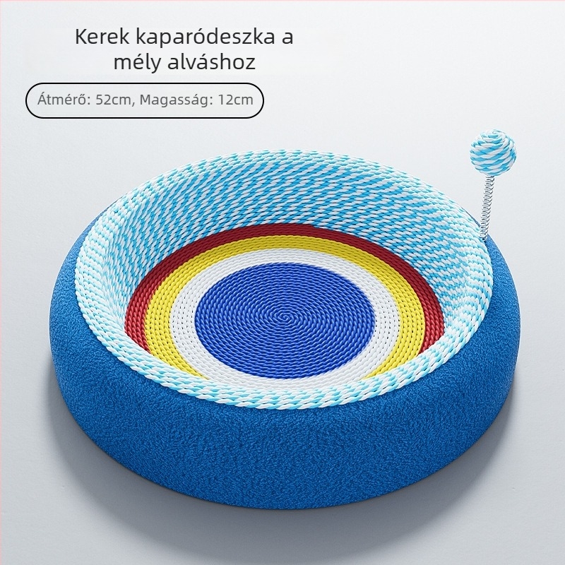 Macska karmapad és fekhely egyben, tartós, nem szálas, egész éves használatra, extralarge karcolófelület sisál zsinórral, macska játék