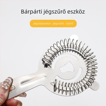Rozsdamentes acél jégszűrő hosszú nyéllel és kerek fejjel, 430-es szűrő, 304-es jégszűrő