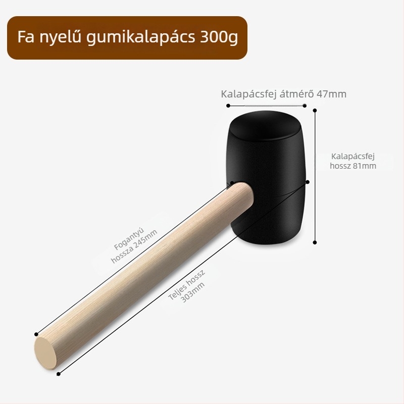 Gumi kalapács csempe szereléshez, puha fej, beállítás és kopogtatás, nagy méret
