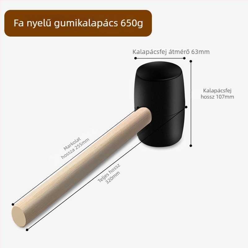 Gumi kalapács csempe szereléshez, puha fej, beállítás és kopogtatás, nagy méret