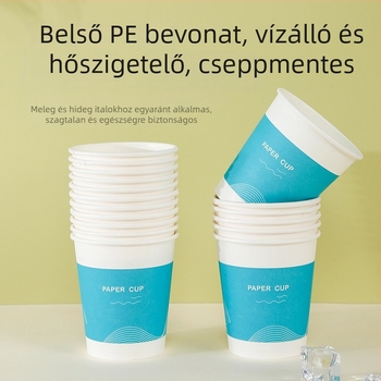 Egyszer használatos papír poharak forró italokhoz, 201–300 ml, 100 db