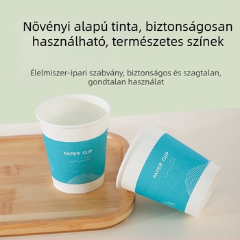 Egyszer használatos papír poharak forró italokhoz, 201–300 ml, 100 db