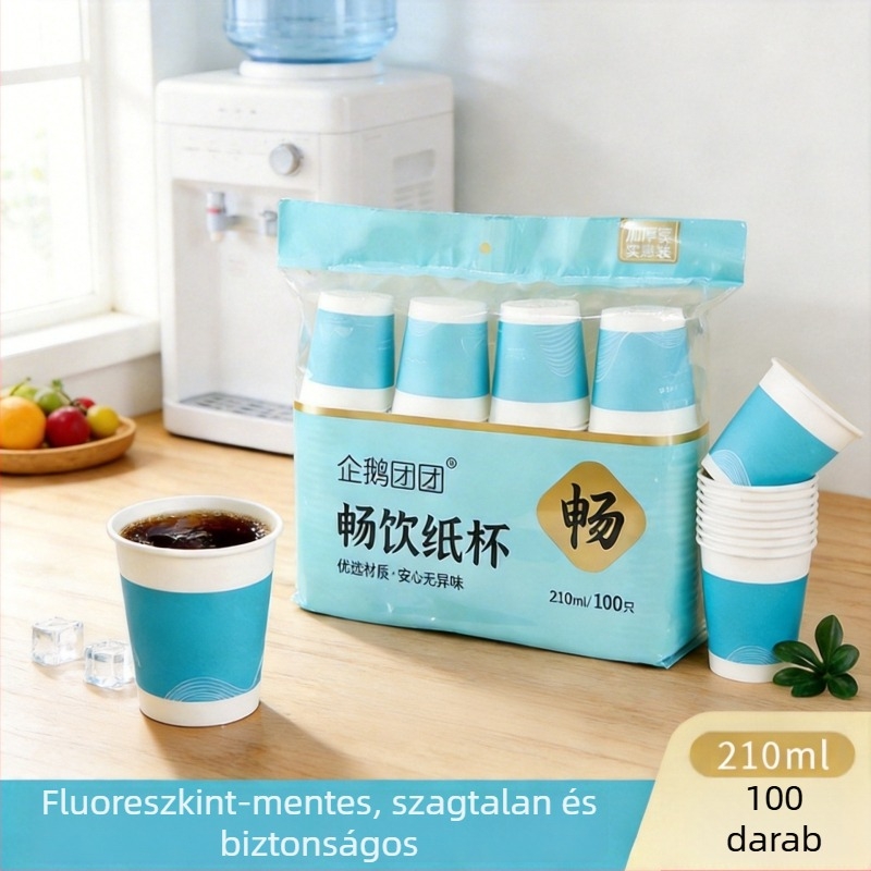 Egyszer használatos papír poharak forró italokhoz, 201–300 ml, 100 db