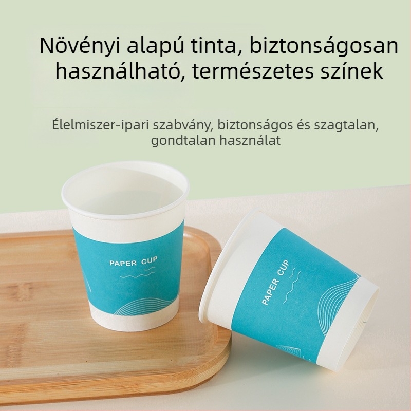 Egyszer használatos papír poharak forró italokhoz, 201–300 ml, 100 db