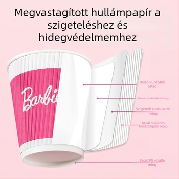 Yijie Barbie egyszer használatos papírpohár kávéhoz, otthoni használatra, vastagabb és kemény, égésálló, prémium hullámos papírpohár