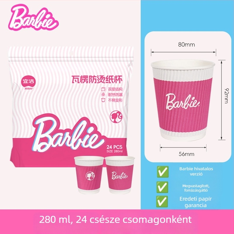 Yijie Barbie egyszer használatos papírpohár kávéhoz, otthoni használatra, vastagabb és kemény, égésálló, prémium hullámos papírpohár