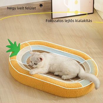 Ananász alakú macska karmoló tábla és fészek, teljes sizálból, kopásálló, szöszmentes
