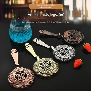 Antik mintázatú 304 rozsdamentes acél jégszűrő bárhoz