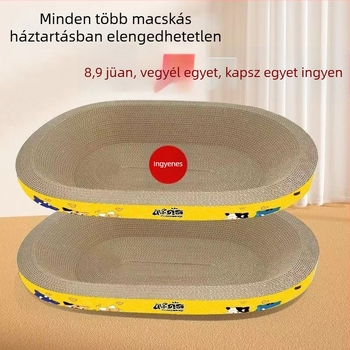 Ovális macska karmoló tábla hullámkartonból, extra nagy, tartós