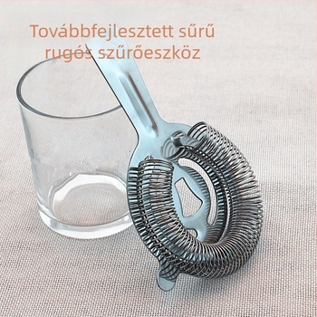 Rozsdamentes acélból készült koktéljégszűrő és elválasztó eszköz