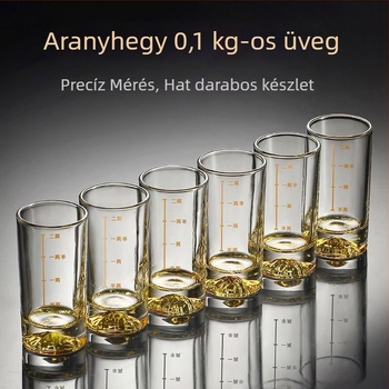 Arannyal díszített Jinshan likőrös pohár, nagy méret, 100 ml kapacitás, egy pohár skálával, Guan Shan adagoló