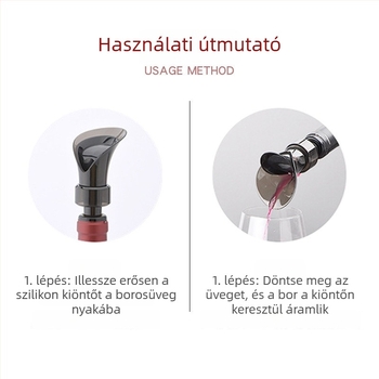 Virágszirom alakú borvákuumos záródugó és öntő, 2-in-1 dekantáló a gyors kiöntéshez.