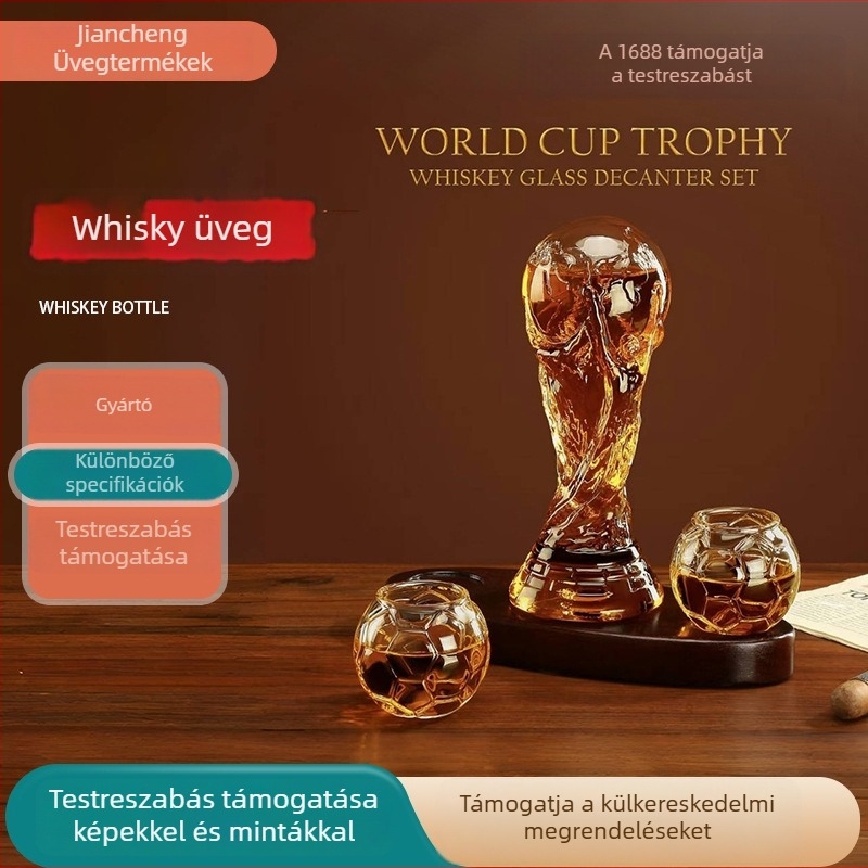Herkules Cup Dekanter vörösbor és whisky számára, átlátszó boroszilikát üveg