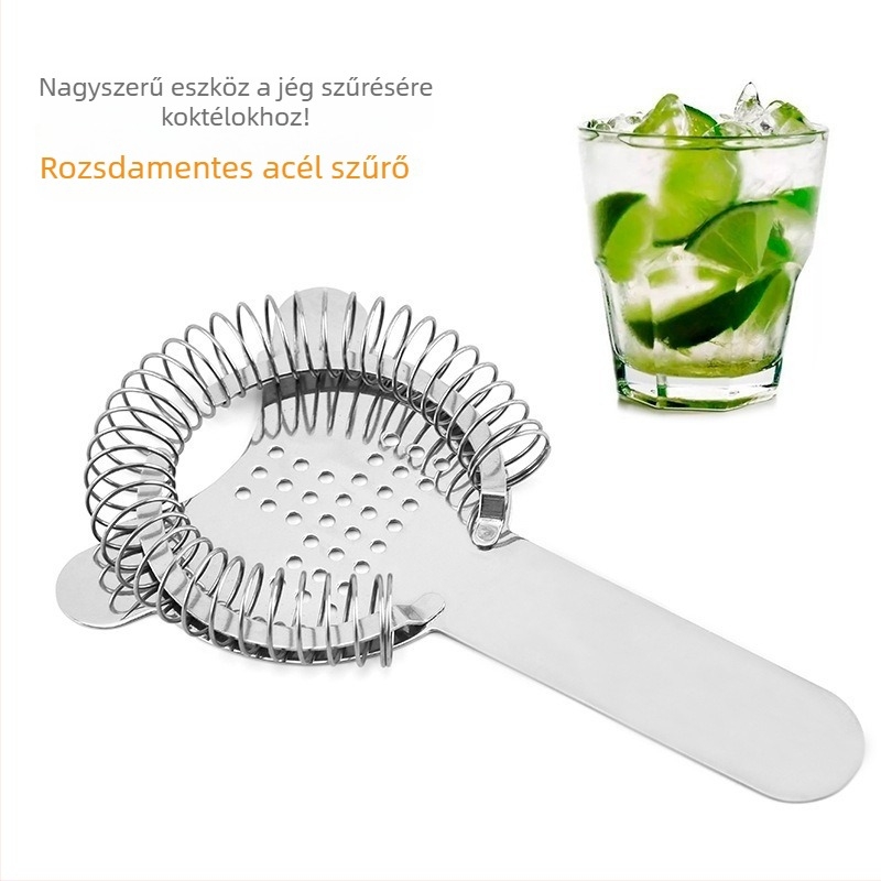 304 rozsdamentes acél koktél- és tejes teához jégszűrő, szita