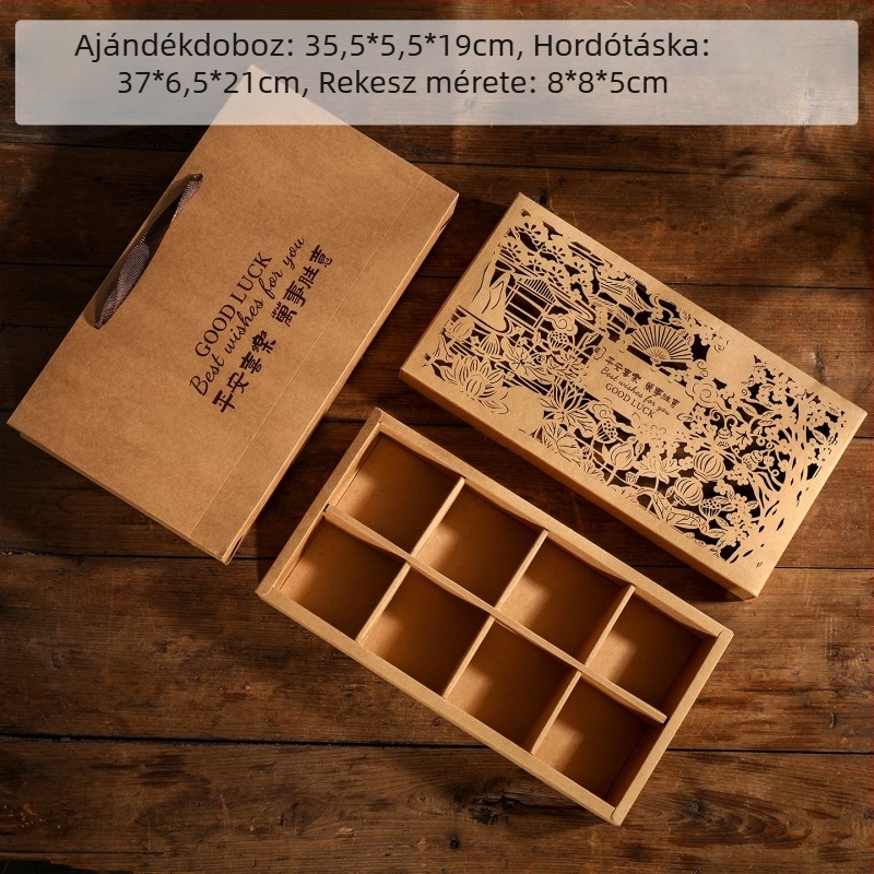 2026 Újévi ajándékdoboz hagyományos stílusban, Ló éve, Tavaszi fesztivál, sütemények és cukorkák, üres doboz