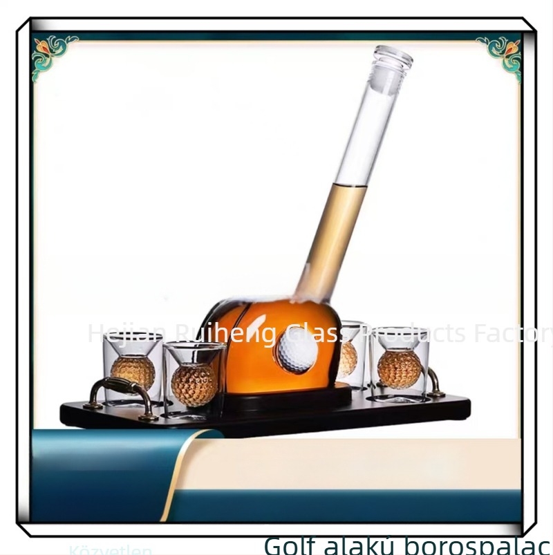 Golf formájú dekanter boroszilikát üvegből, 501–600 ml, fehér, modern design
