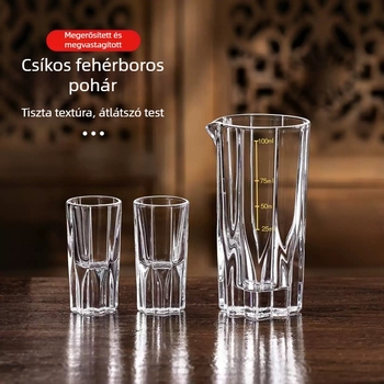 Otthoni használatra készült prémium vastag üveg italoszett: 2 oz-os flakon, kristály poharak és adagoló