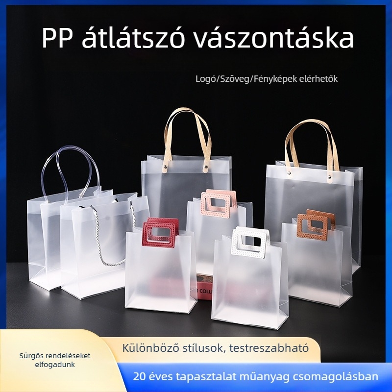 Személyre szabott PP bevásárlótáskák fesztiválokra és születésnapokra, műanyag ajándéktáskák vastagított anyaggal és egyedi logóval