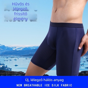 Férfi sportos boxeralsó, hosszított szabású, jégselyem anyag, gyorsan száradó, lélegző, anti-dörzsölés, nagy méret